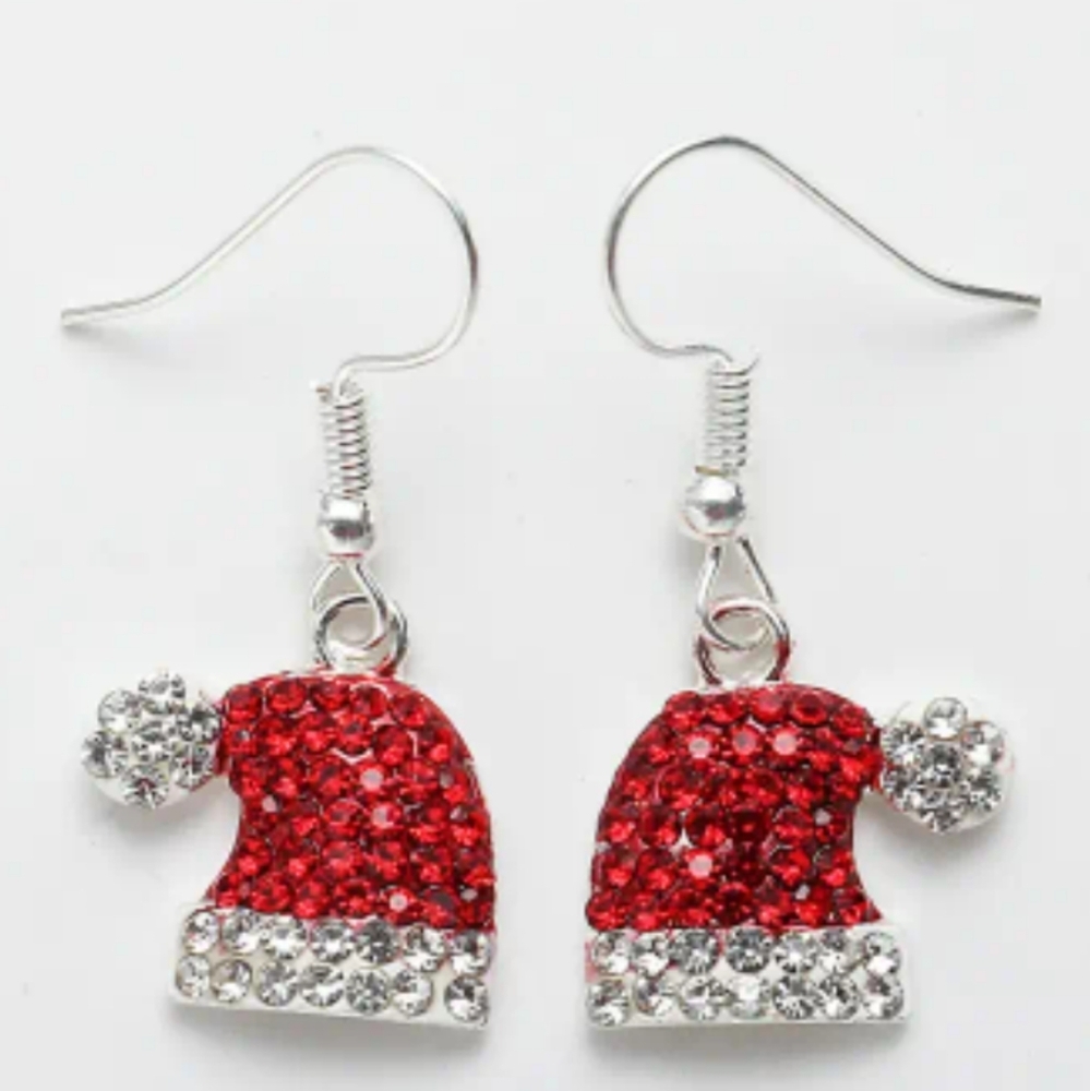 3/$15 Christmas Santa Hat Earrings fun festive for and party - Picture 4 of 4